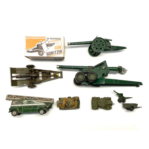 759 - Selection of diecast military vehicles including Dinky Armored car and Minic Limited M301 4.5 inch M... 