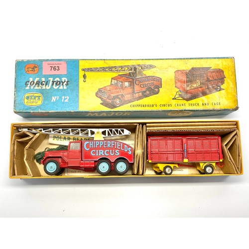 763 - Corgi Toys Major Gift Set No 12 Chipperfields Circus Crane Truck and Cage.