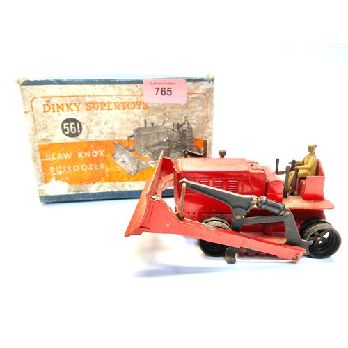 765 - Vintage Dinky Supertoys 561 Blaw Knox Bulldozer With Original Box.