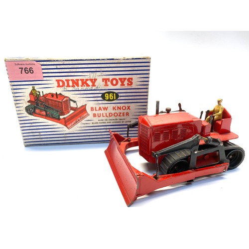 766 - Vintage Dinky Toys No.961 - BLAW KNOX BULLDOZER Original Box - Red 1962-1964