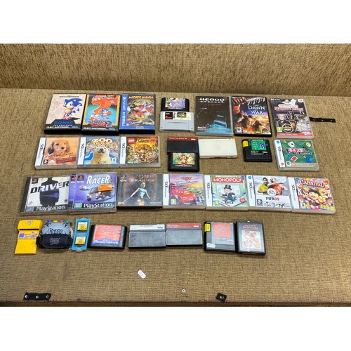 783 - Various games console games including Nintendo DS, Sega Mastersystem and Megadrive , PlayStation 1 a... 