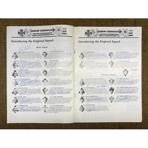 657 - 6 1980s Darts souvenir programmes all signed by the players of the day including Eric Bristow and Jo... 