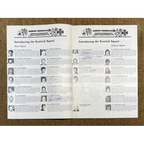 657 - 6 1980s Darts souvenir programmes all signed by the players of the day including Eric Bristow and Jo... 