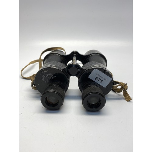 671 - Pair of Bino Prism MK III WW2 binoculars dated 1942.