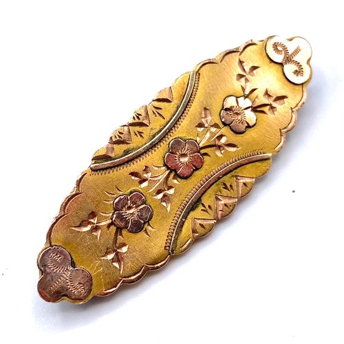 875 - 9ct gold brooch (pin missing) 1.7g.