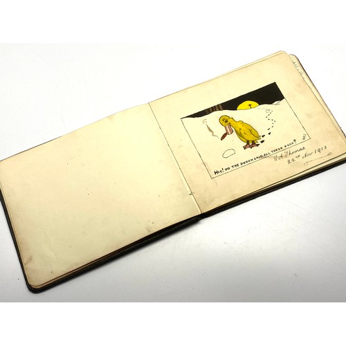 1165 - Autograph book that has been used as a sketch book with drawings and poems from 1913.