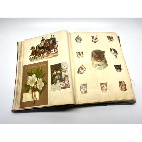 1167 - A fabulous leather bound scrap book from circa 1860-1870. The book contains death notices from the C... 