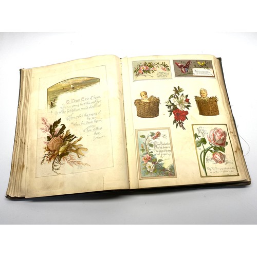 1167 - A fabulous leather bound scrap book from circa 1860-1870. The book contains death notices from the C... 