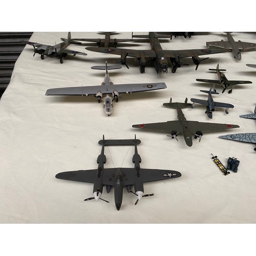 1226 - Approx.30 worldwide military aircrafts in plastic and die-cast made complete in kit form including a... 