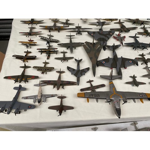 1228 - Approx.80 worldwide military aircrafts in plastic and diecast made complete in kit form including ai... 