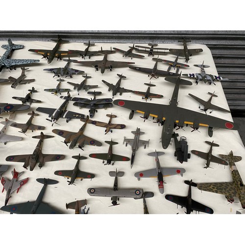 1228 - Approx.80 worldwide military aircrafts in plastic and diecast made complete in kit form including ai... 