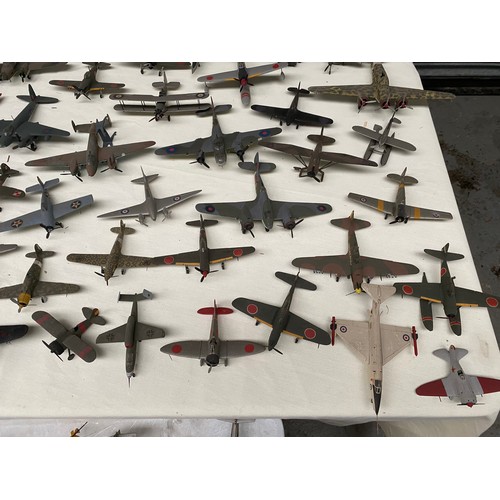 1228 - Approx.80 worldwide military aircrafts in plastic and diecast made complete in kit form including ai... 