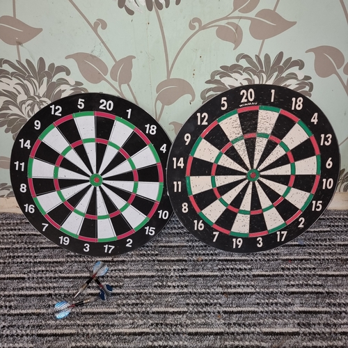 17 - Collection of  Dart boards and darts equipment including a Winmau Blade 4 dart board and a rubber oc... 