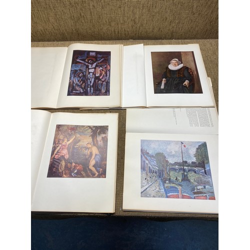 1253 - A collection of 64 famous works of art in four books. Utrillo, Titian, Rouault and Dutch paintings.