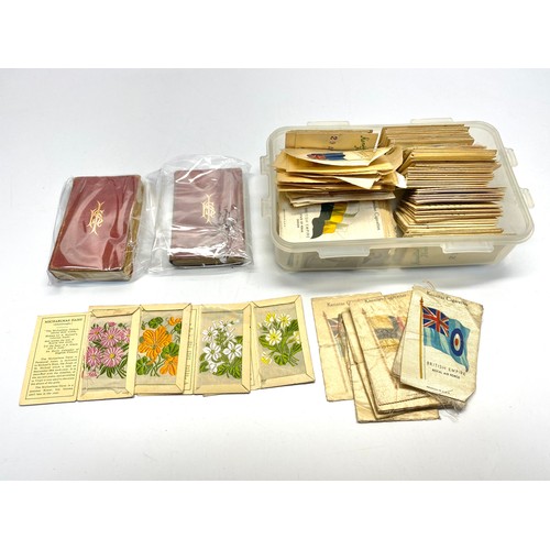 747 - Cigarette silks , cards and two vintage pray books.