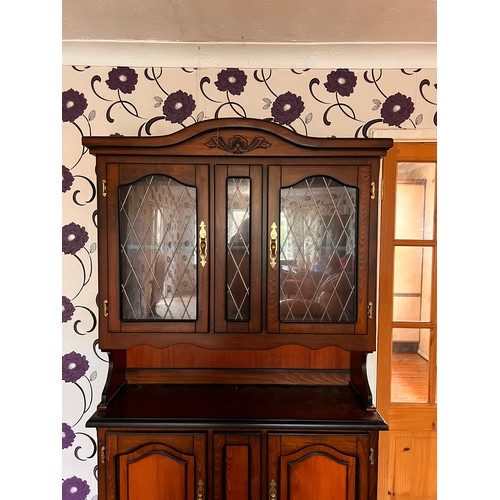 67 - Redwood display cabinet in a Cromwell style.