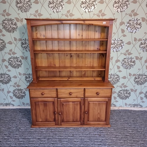 78 - Solid pine Welsh dresser.