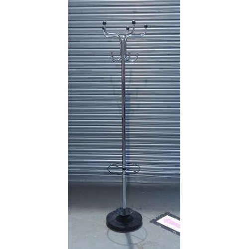 84 - Chrome hat and coat stand.