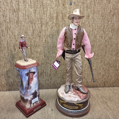 2 - Limited edition John Wayne illuminated statue from the Bradford exchange and Ashton Drake galleries ... 