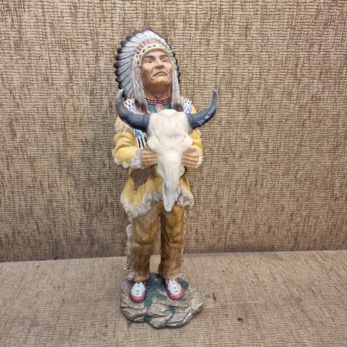 4 - Large Native American resin statue . 47cm tall.