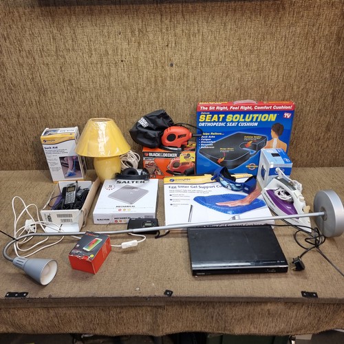 11 - Mixed items including a Black & Decker Mouse sander and Salter bathroom scales.