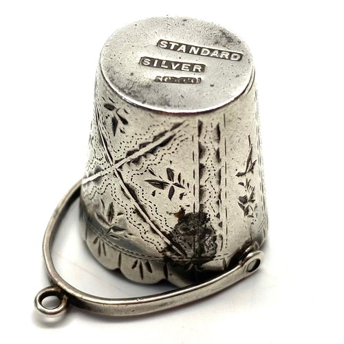 888 - Small Silver engraved bucket 2.5cm