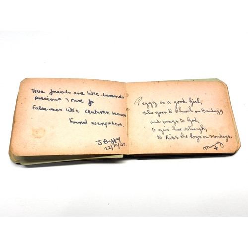 901 - Wonderful autograph book belonging to a Miss Peggy Pountney of Stourbridge. It contains poems, praye... 