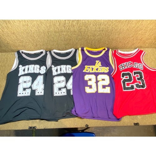 1155 - Basket ball shirts including Chicago (XL), LA Lakers, (XL) Kings (S) and Kings (XL).