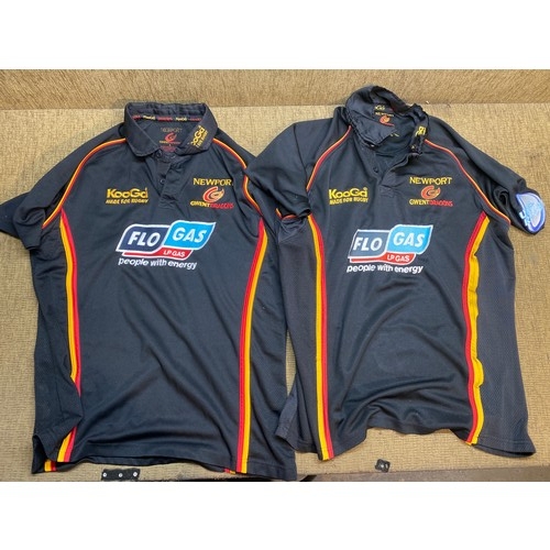 1157 - Two Newport Gwent Dragons Rugby League shirts size (L).