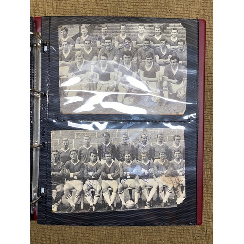 784 - Collection of football and rugby autographs, including Gordon Banks, Charlton athletic squad players... 