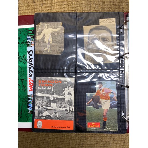 784 - Collection of football and rugby autographs, including Gordon Banks, Charlton athletic squad players... 