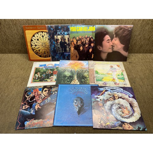 1180 - 10 vinyl L.P albums including Moody Blues , Eagles & Beach Boys.