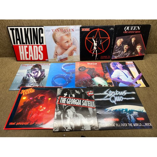 1188 - 11 1980 Rock vinyl L.P albums including Talking Heads , Van Halen & Meat Loaf.