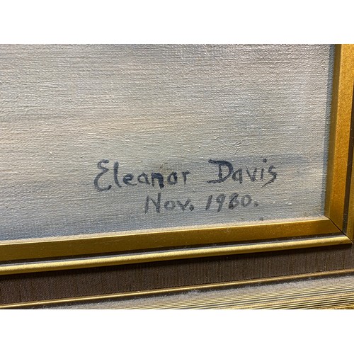 1194 - Signed oil on board by Eleanor Davies of Cyfarthfa Castle dated 1980. 67x51 cm.