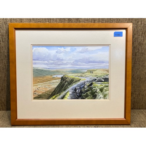 1195 - Watercolor painting by Chris Adams 'A view south from Pen y Fan'. 53 x 45 cm.