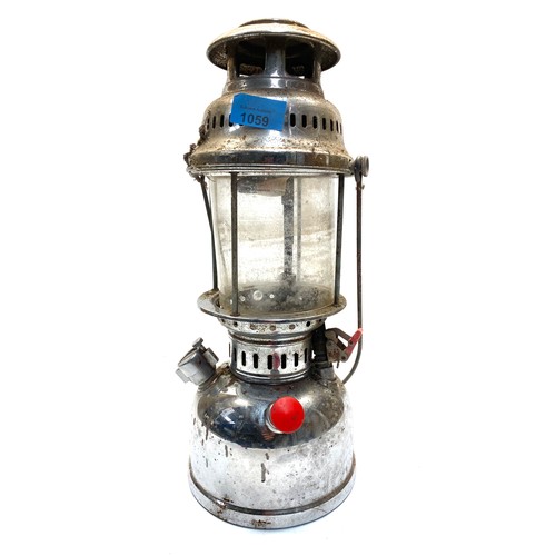 734 - Vintage chrome hurricane lamp.