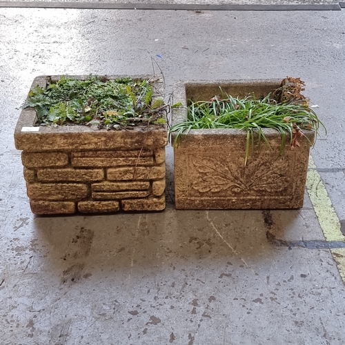90 - Two concrete garden planters.