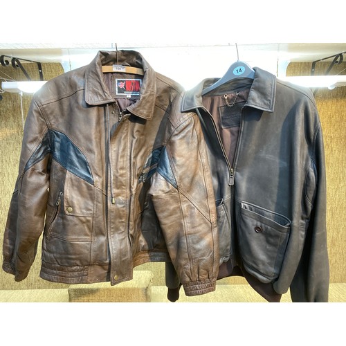 100 - 2 large leather jackets including: blue harbour leather and Boston size large.