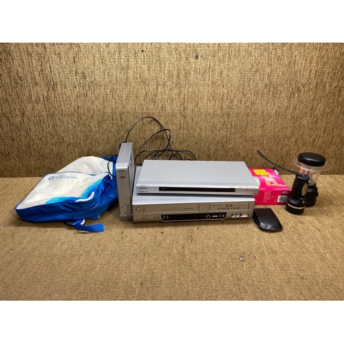 107 - Mixed electrical items including Sony cd/dvd player and Daewood VHS to DVD recorder.