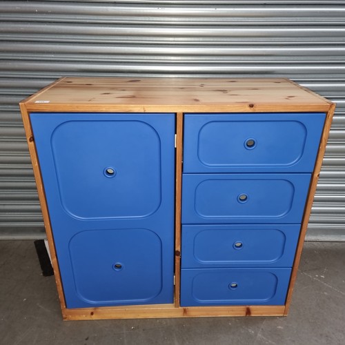 109 - Modern pine storage cupboard and drawers.