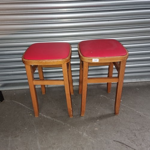 111 - Pair of vintage kitchen stools.