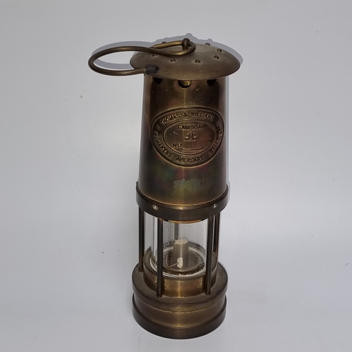 677 - E.Thomas & Williams brass mining lamp.