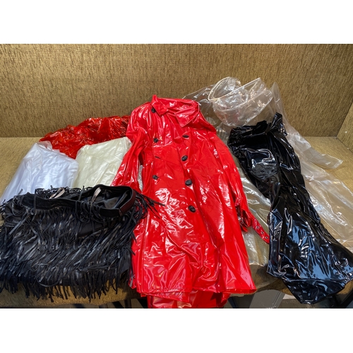 486 - Selection of PVC suits Jackets and Skirt size M.