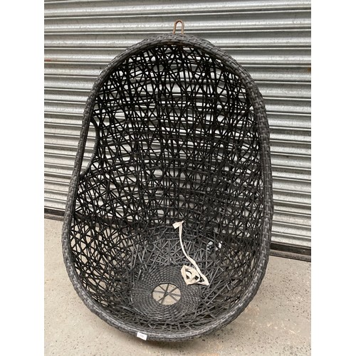 188 - Large rattan swinging egg garden chair