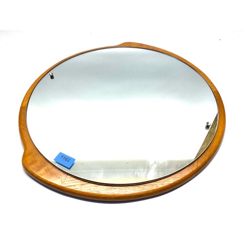 1163 - Oval Danish style mirror; diameter 39cm.