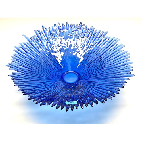 1164 - Large blue Tauno Wirkkala bowl; diameter 46cm