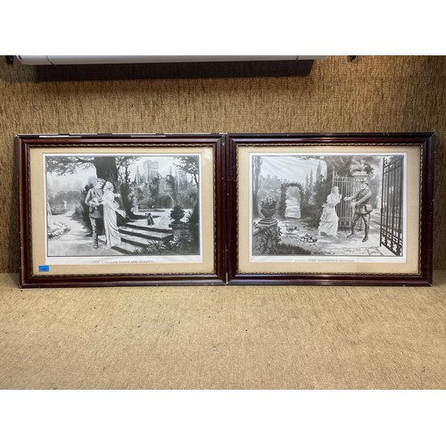 1180 - 2 black and white prints of soldiers returning from war By J. H .V. Frames have some age. 

Dimensio... 