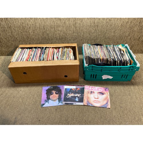 1184 - Large collection of 45s including: Prince, Dire Straits and Debbie Harry.