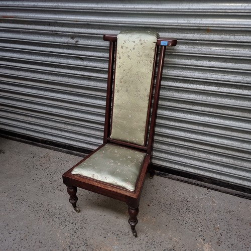 1201 - Antique rosewood Prie Dieu / Prayer chair with original castors.