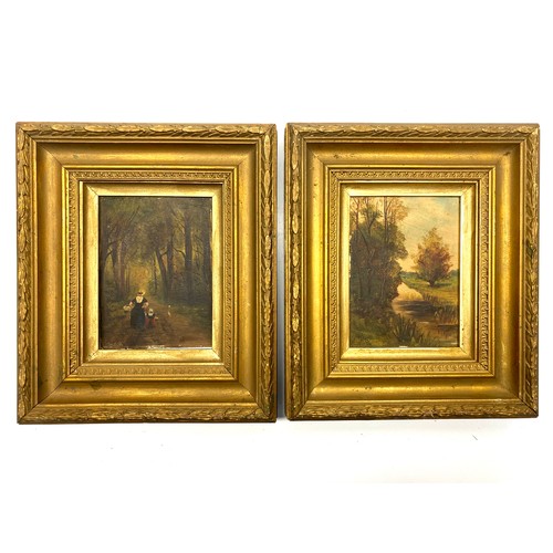 717 - Two interesting oil on board painting by M A Bartholomew? With boards from Winsor and Newton London.... 
